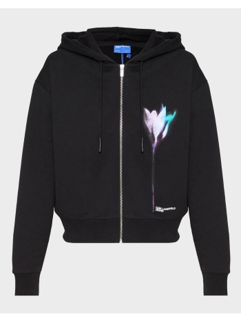 karl lagerfeld jeans klj reg flower zip-up hoodie σε προσφορά