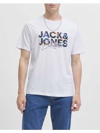 jack&jones jjgeplas tee ss crew neck ln 12278523-white white σε προσφορά