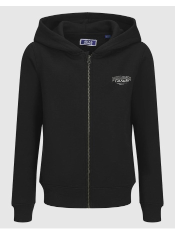jack&jones jjmakoto sweat zip hood jnr 12279586-black black σε προσφορά