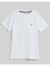 gant μπλουζα κμ shield ss t-shirt 3g805189-110 white