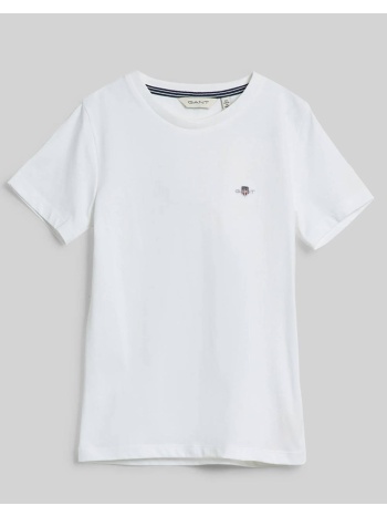 gant μπλουζα κμ shield ss t-shirt 3g805189-110 white