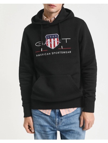 gant φουτερ μμ reg archive shield hoodie 3g2047082-5 black