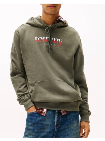 tommy jeans tjm reg dna hoodie ext dm0dm22113-mrh darkgreen