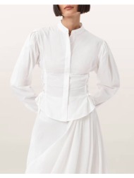 all saints evanna shirt w016pd-optic white offwhite