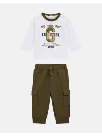 guess set ls t-shirt + cargo jogger σετ παιδικο boy