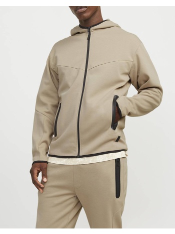 jack&jones jcofusion sweat zip hood noos 12260150-crockery