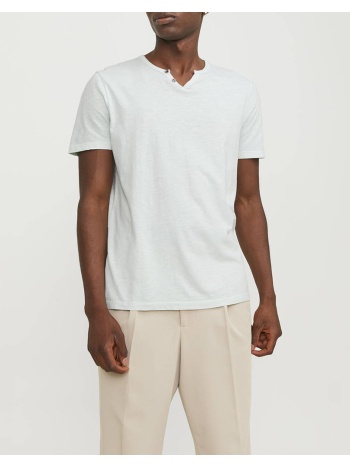 jack&jones jjesplit neck tee 12164972-soothing sea cyan
