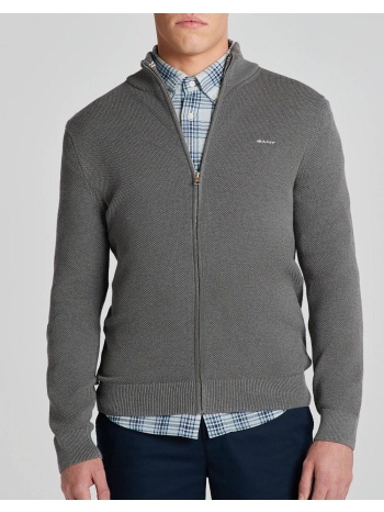 gant ζακετα πλεκτη cotton pique zip cardigan 3g8040524-92