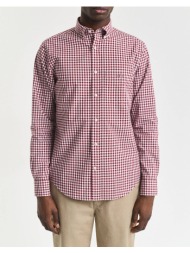 gant υποκαμισο μμ reg poplin gingham shirt 3g3000120-604 redwine