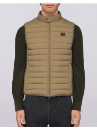 trussardi light padded vest - crinkle nylon mo802n10-025 khaki