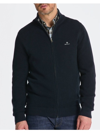 gant ζακετα πλεκτη cotton pique zip cardigan 3g8040524-433