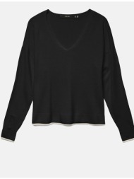 vero moda vmbreeze ls v-neck pullover boo 10311090-blackw. birch contrast jetblack