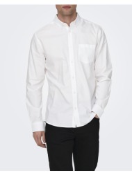 only&sons onsalvaro slim ls oxford shirt noos frml 22006479-white white