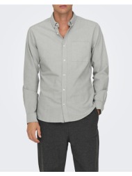 only&sons onsalvaro slim ls oxford shirt noos frml 22006479-sea spray lightgray