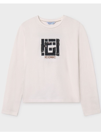 mayoral μπλουζα μακρυμανικη κεντητη 07018-089 cream σε προσφορά