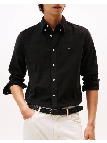 tommy hilfiger solid corduroy rf shirt mw0mw40486-bds black