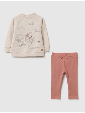 ovs set sweatshirt + trousers 2401720-beige melange biege