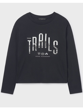 mayoral μπλουζα μακρυμανικη `trails` 07007-030 black σε προσφορά