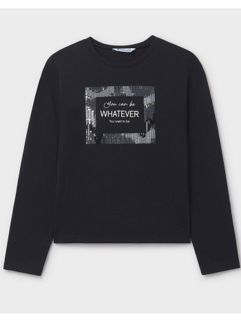 mayoral μπλουζα μακρυμανικη κεντητη 07018-090 black σε προσφορά