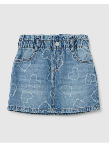 ovs denim skirt w/laser 2394675-medium blue denimlightblue