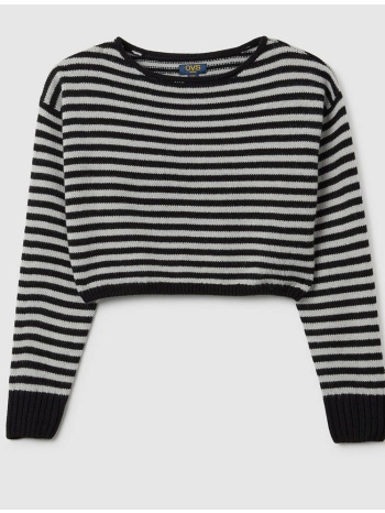 ovs crop jumper stripes 2464685-black/grey multi
