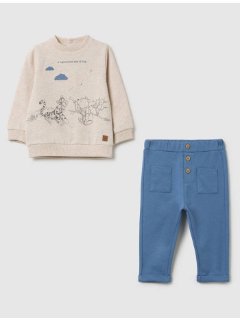 ovs set sweatshirt + trousers 2401739-beige melange biege