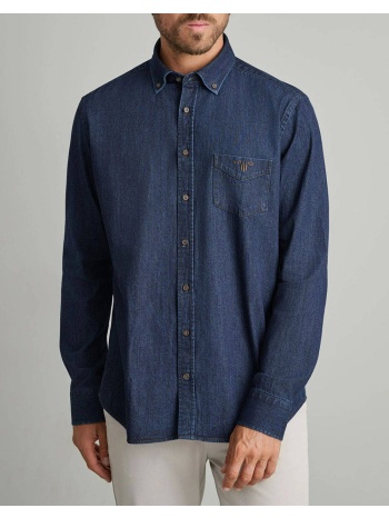 navy&green πουκαμισο 24ng.sd200/1b-blue black denimblue
