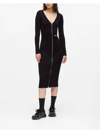karl lagerfeld jeans klj zip midi knit dress a4w13011-999 σε προσφορά