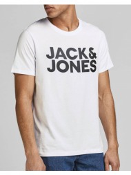 jack&jones μπλουζα jjecorp logo tee ss o-neck noos 12151955-white white