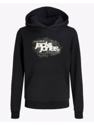 jack&jones jcogrid branding sweat hood jnr 12289394-black black