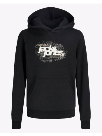 jack&jones jcogrid branding sweat hood jnr 12289394-black σε προσφορά