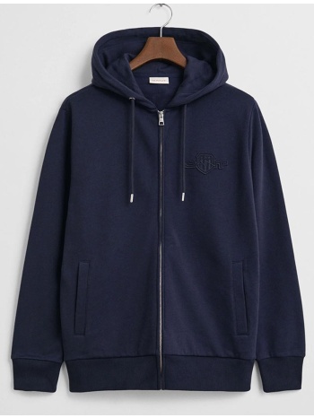 gant ζακετα φουτερ reg tonal shield full zip hoodie