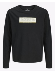 jack&jones jorinwood block branding tee ls cn jnr 12289280-black black