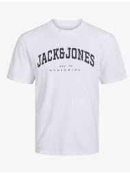 jack&jones jjecaleb varsity tee ss o-neck noos jnr 12258924-whiteloose white