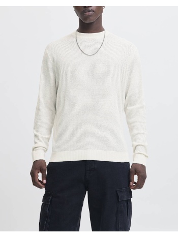 jack&jones jcotier knit crew neck 12283452-sea salt offwhite σε προσφορά