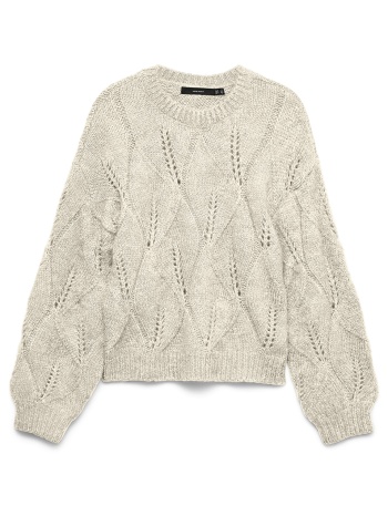 vero moda vmzenia ls o-neck stitch pullover 10334962-birch σε προσφορά
