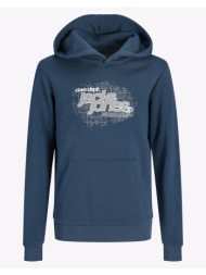 jack&jones jcogrid branding sweat hood jnr 12289394-titan petrol