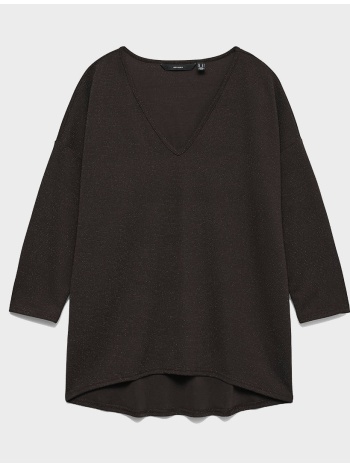 vero moda vmkanva 3/4 v-neck top jrs ga 10296890-chocolate σε προσφορά