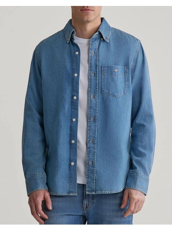 gant πουκαμισο μμ reg denim shirt 3g3240199-981 denimblue