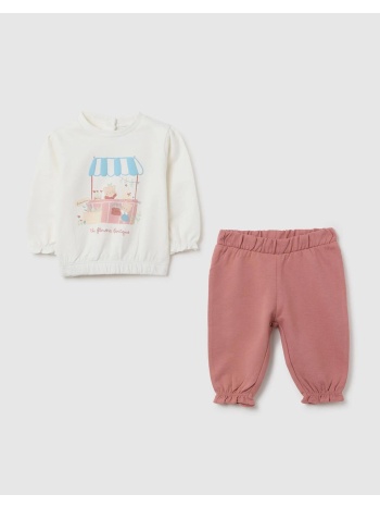 ovs set sweatshirt + trousers 2461052-ash rose multi
