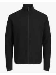 jack&jones jcostance knit badge zip cardigan 12283668-black black
