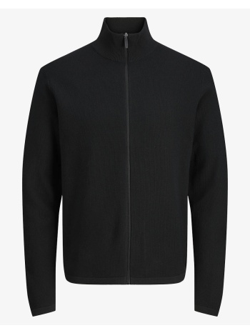 jack&jones jcostance knit badge zip cardigan 12283668-black σε προσφορά