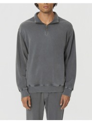 dirty laundry dropped shoulder half-zip crewneck dlmc000146-vintage grey gray