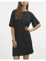 vero moda vmkanva 2/4 tee dress jrs ga 10316741-blacksilverlurex black