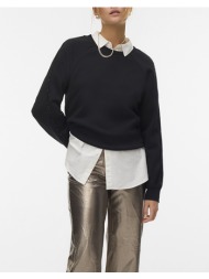 vero moda vmheartley l/s sweat jrs btq ga 10337668-blackw.blackpearldetail black