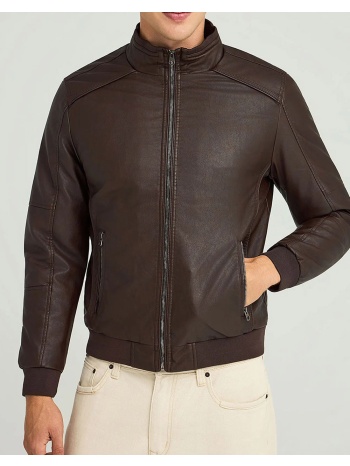 funky buddha ανδρικό τζάκετ casual fbm012-068-01-brown brown