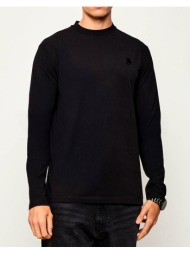 karl lagerfeld t-shirt crewneck ls 755020-554221-990 black