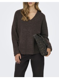 only onltalio ls long v-neck bf knt 15359335-chocolate martinimelange chocolate