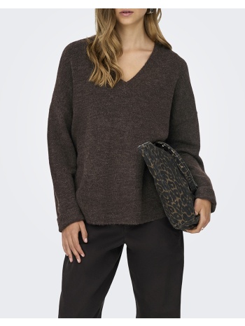 only onltalio ls long v-neck bf knt 15359335-chocolate σε προσφορά