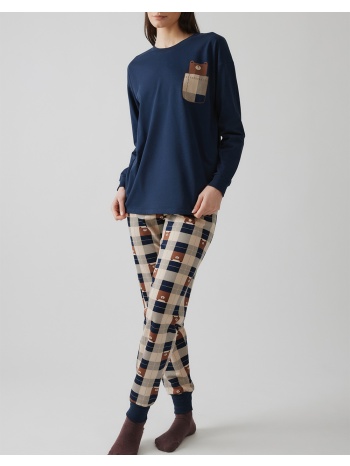 minerva πυζ.γυν.bear printed sweat 90-52625-100 darkblue